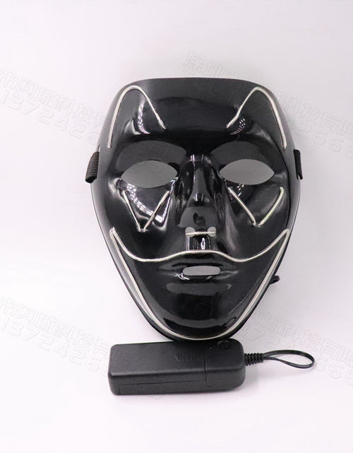 Load image into Gallery viewer, Halloween Black Shell Ice Blue Light Mask
