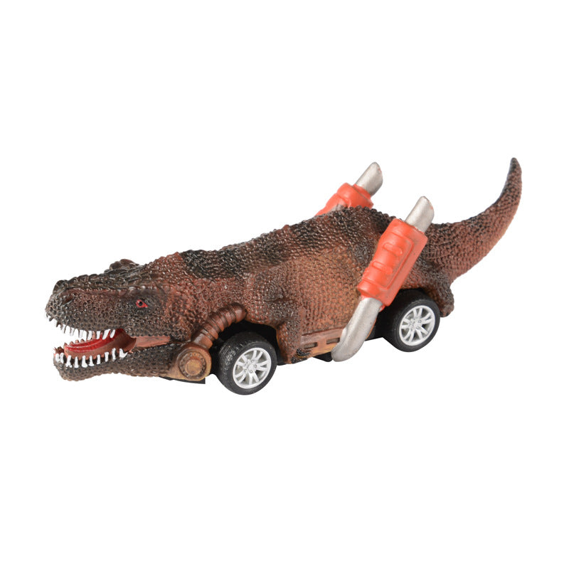 New Dinosaur Pullback Car Four-wheeled Dinosaur Model Car Small Racing Dinosaur Toys Children's Educational Toys