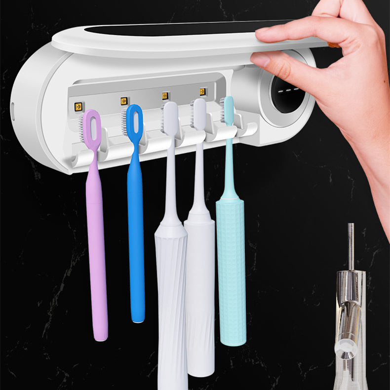 Wall Mounted Toothbrush Holder Smart Toothbrush UV Sterilizer Holder Toothpaste Dispenser