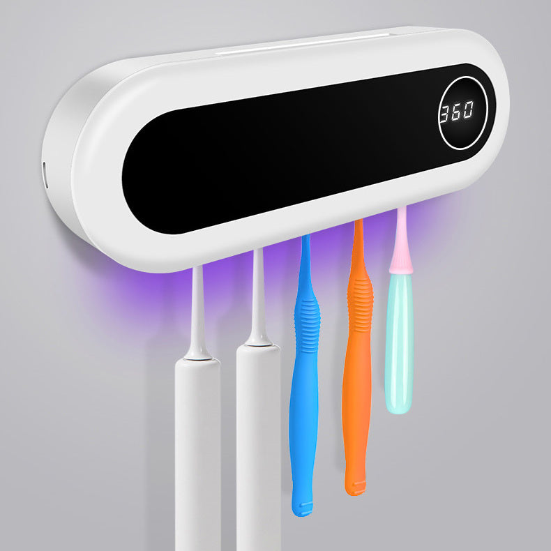 Wall Mounted Toothbrush Holder Smart Toothbrush UV Sterilizer Holder Toothpaste Dispenser