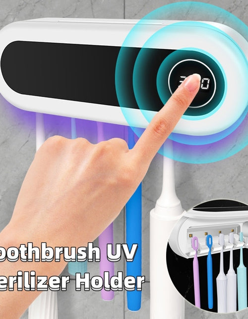 Load image into Gallery viewer, Wall Mounted Toothbrush Holder Smart Toothbrush UV Sterilizer Holder Toothpaste Dispenser
