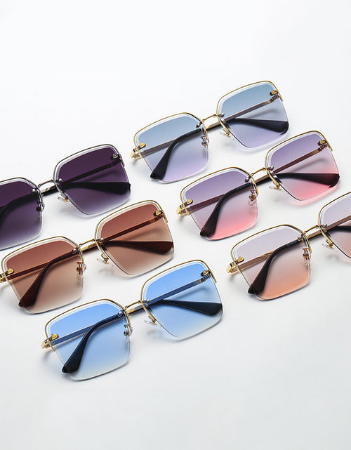 Load image into Gallery viewer, Personality Trend Sunglasses Summer Half Metal Frame Two-Colour Gradient PC Lens Fashion Glasses
