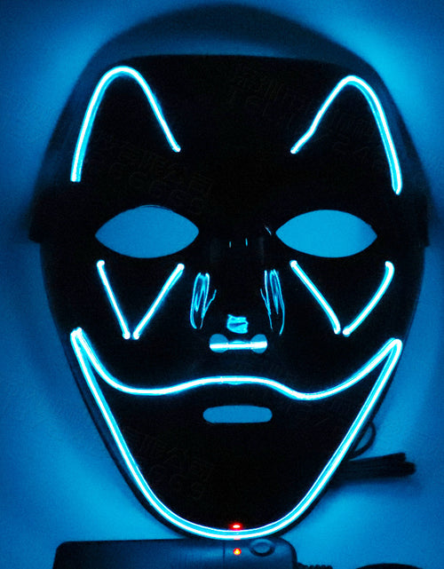 Load image into Gallery viewer, Halloween Black Shell Ice Blue Light Mask
