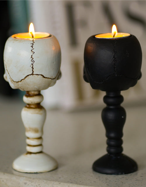 Load image into Gallery viewer, Three-dimensional Skull Column Candlestick Home Decoration
