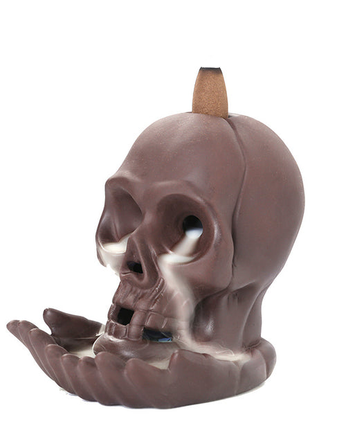 Load image into Gallery viewer, Skull Head Halloween Home Decoration Backflow Incense Burner
