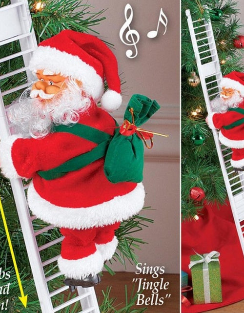 Load image into Gallery viewer, Climbing Ladder Electric Santa Claus Climbing Red Ladder Doll Toy
