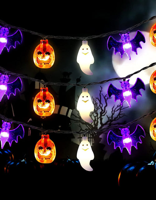 Load image into Gallery viewer, Colorful Lights String Halloween Decoration Spider Bat Ghost
