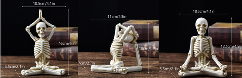 Load image into Gallery viewer, Halloween Horror Desktop Decoration Resin Ornaments Feature Modeling Yoga Skull Skeleton
