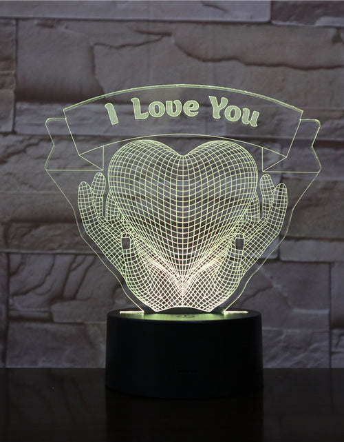 Load image into Gallery viewer, Valentines Day Gift Hands Holding Love 3D Night Light
