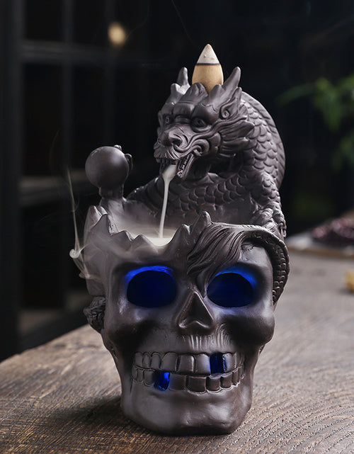 Load image into Gallery viewer, Skull Head Halloween Home Decoration Backflow Incense Burner
