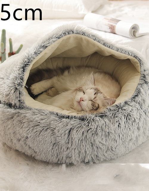 Load image into Gallery viewer, 2 In 1 Dog And Cat Bed Pet Winter Bed Round Plush Warm Bed House Soft Long Plush Pets Bed
