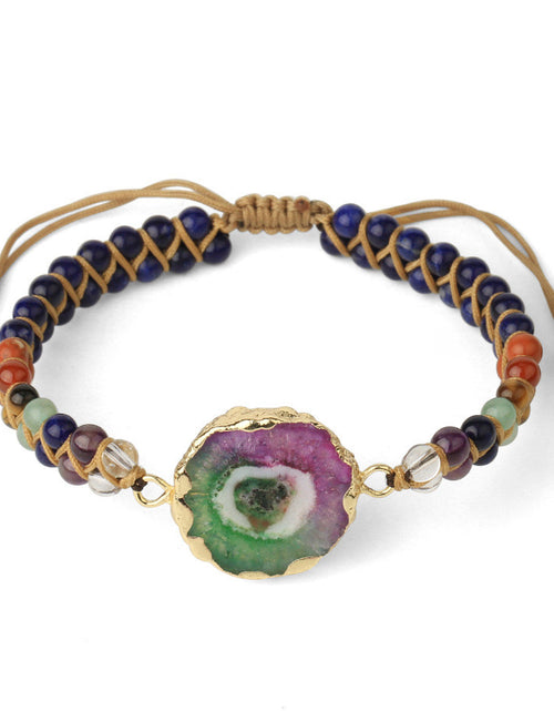 Load image into Gallery viewer, Agate Natural Crystal Beaded Braided Yoga Bracelet For Women
