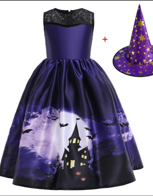 Load image into Gallery viewer, Halloween Princess Dress Halloween Printed Mesh
