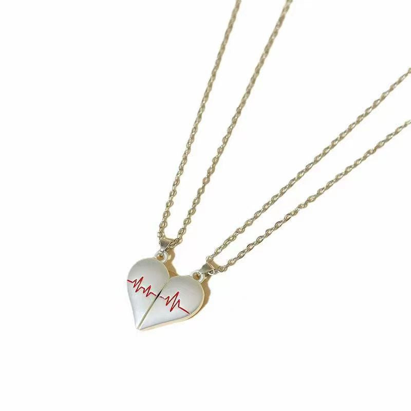 Heartbeat Magnetic Heart Necklace Love Couple Jewellery