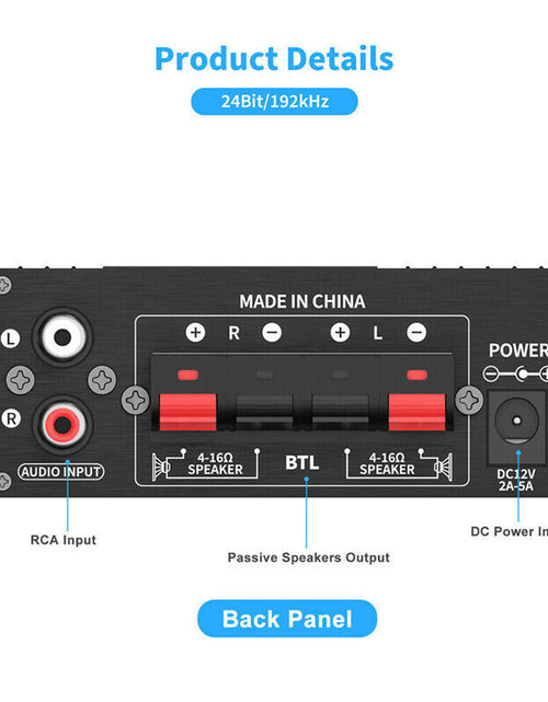 Load image into Gallery viewer, 12V 40W HiFi Power Amplifier Mini Audio Digital Stereo FM AMP Remote
