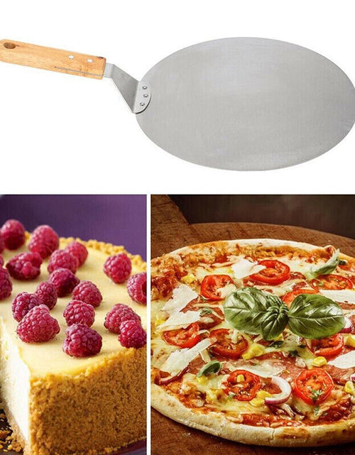 Load image into Gallery viewer, Stainless Steel Pizza Paddle Peel Bakers BBQ Oven Restaurant Tray Wooden Handle
