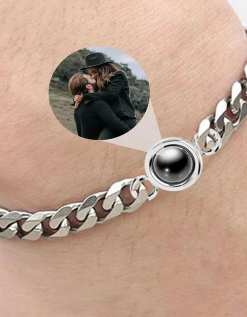 Load image into Gallery viewer, Titanium Steel Men And Women Personalized Photo Projection Custom Family Gathering Pet Couple Birthday Memory Bracelet
