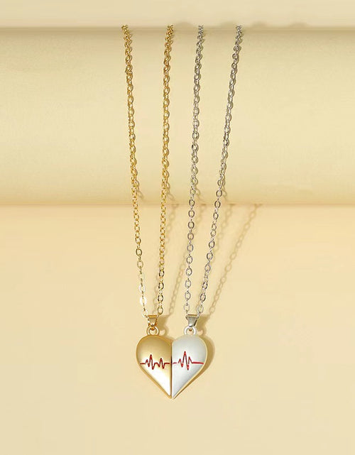 Load image into Gallery viewer, Heartbeat Magnetic Heart Necklace Love Couple Jewellery
