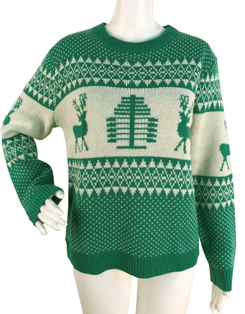 Load image into Gallery viewer, Christmas Sweater Cute Elk Geometric Print Knitted Sweater Woemen Winter Tops Clothes
