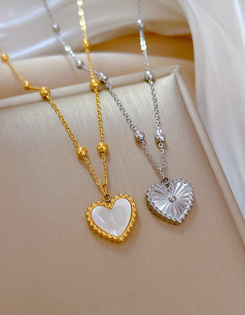 Load image into Gallery viewer, Heart-Shape Love Necklace For Valentines Day Temperamental Personality Minimalist Stove Real Gold Necklace Female
