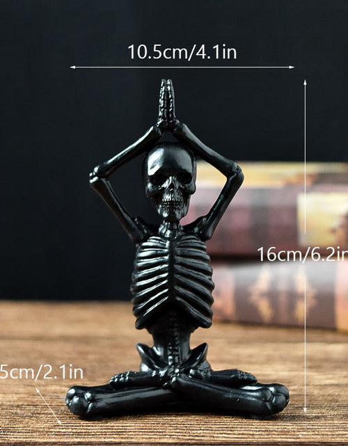 Load image into Gallery viewer, Halloween Horror Desktop Decoration Resin Ornaments Feature Modeling Yoga Skull Skeleton
