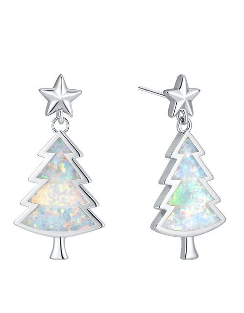 Load image into Gallery viewer, Christmas Tree Pentagram Earrings
