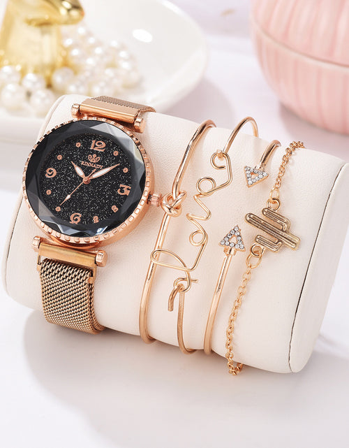 Load image into Gallery viewer, Women Watches Starry Sky Magnet Buckle Fashion Bracelet Wristwatch Roman Numeral Simple Clock Gift
