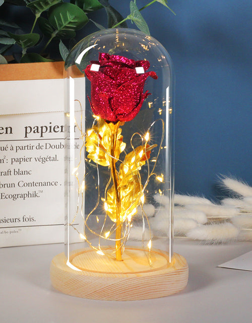 Load image into Gallery viewer, Eternal Rose Flowers LED Light In Glass Cover Gift
