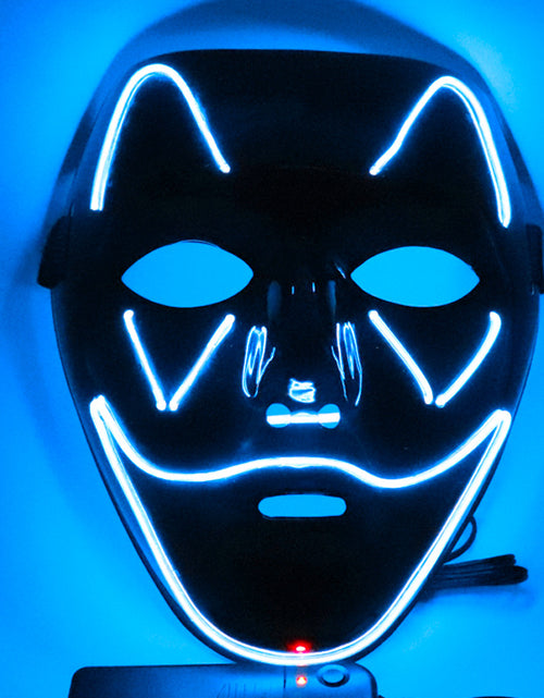 Load image into Gallery viewer, Halloween Black Shell Ice Blue Light Mask
