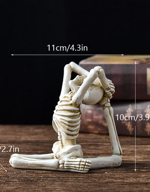 Load image into Gallery viewer, Halloween Horror Desktop Decoration Resin Ornaments Feature Modeling Yoga Skull Skeleton
