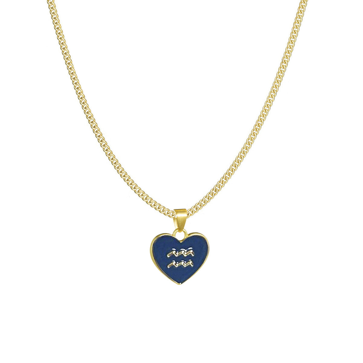 12 Constellation Love Necklace Ins Personalised Heart-Shaped Necklace Clavicle Chain