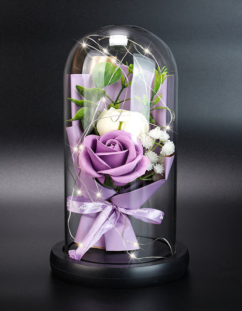 Load image into Gallery viewer, Glass Shade Rose Lamp
