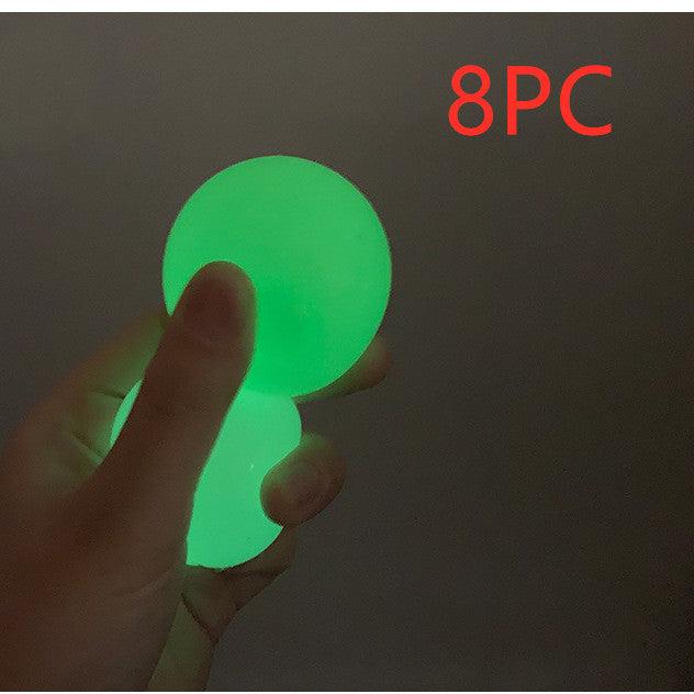 Luminous Sticky Ball Toys Sticky Wall Home Party Games Glow In The Dark Novelty Toys Decompression Squeeze Toy