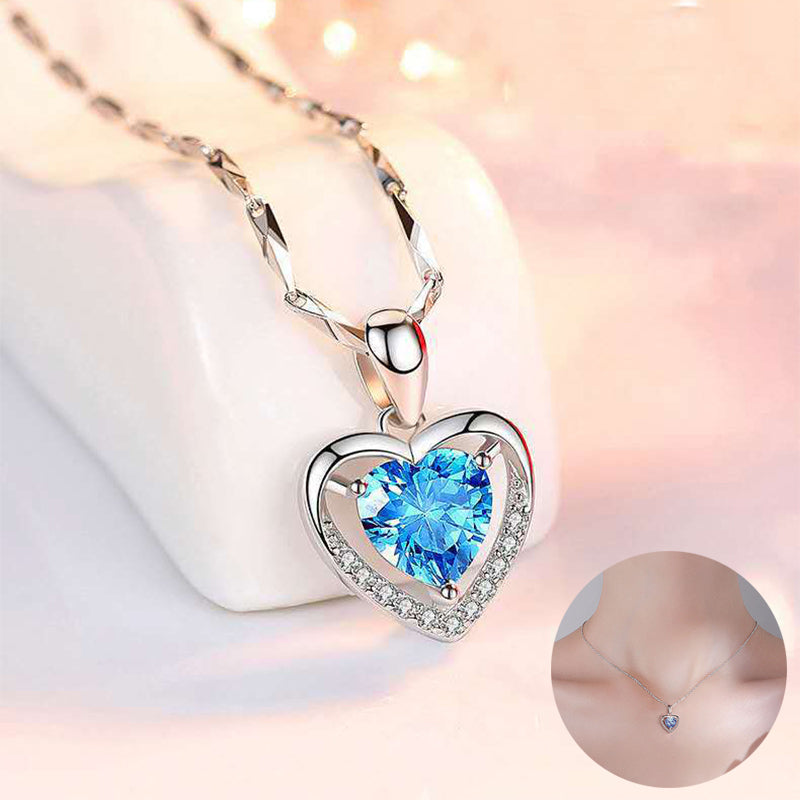 925 Heart-shaped Rhinestones Necklace Luxury Personalised Necklace For Women Jewellery Valentine's Day Gift