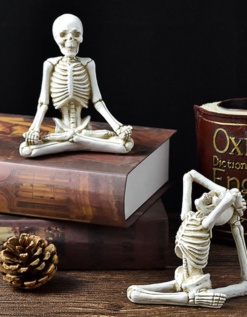 Load image into Gallery viewer, Halloween Horror Desktop Decoration Resin Ornaments Feature Modeling Yoga Skull Skeleton
