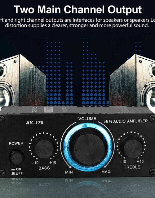 Load image into Gallery viewer, 12V 40W HiFi Power Amplifier Mini Audio Digital Stereo FM AMP Remote
