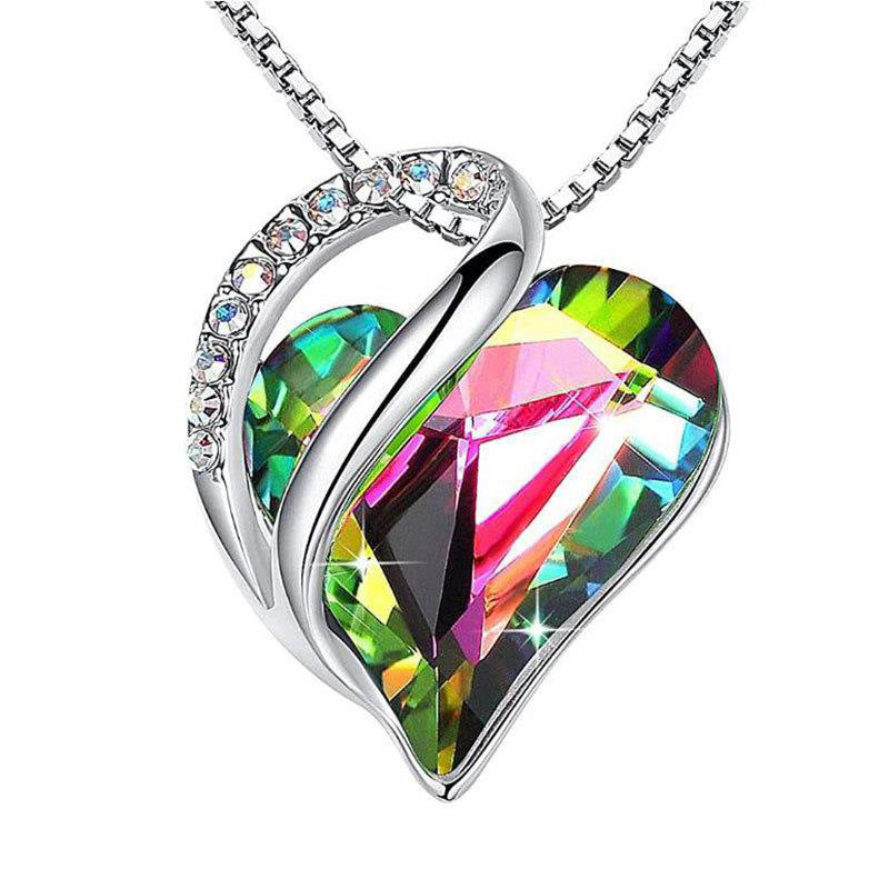 925 Sliver Heart Shaped Geometric Necklace Jewellery Women's Clavicle Chain Valentine's Mothers Day Gift