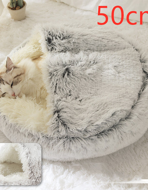 Load image into Gallery viewer, 2 In 1 Dog And Cat Bed Pet Winter Bed Round Plush Warm Bed House Soft Long Plush Pets Bed
