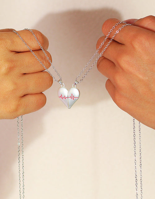 Load image into Gallery viewer, Heartbeat Magnetic Heart Necklace Love Couple Jewellery
