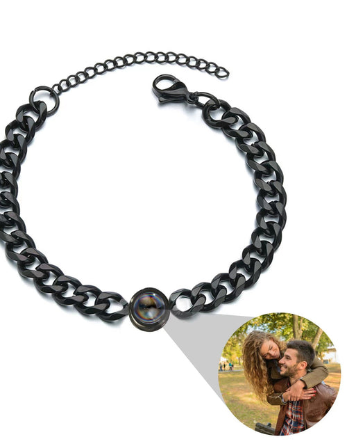 Load image into Gallery viewer, Titanium Steel Men And Women Personalized Photo Projection Custom Family Gathering Pet Couple Birthday Memory Bracelet
