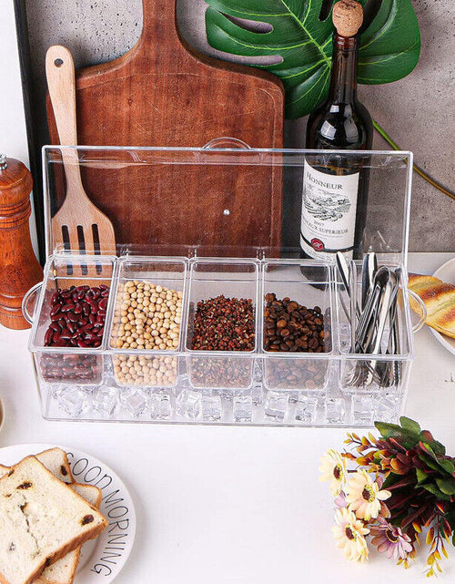 Load image into Gallery viewer, On Ice Bar Fruit Garnish Spice Box Condiment Dispenser Seasoning Storage Kitchen
