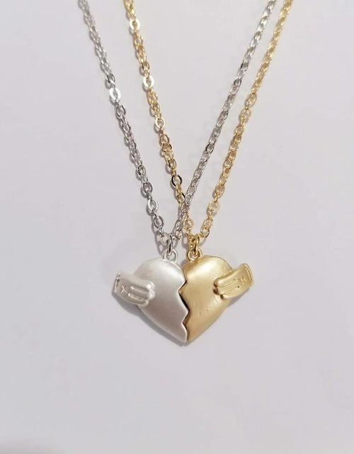 Load image into Gallery viewer, Creative Magnet Love Necklace 2pcs Heart-broken Shape Necklace Men And Women Jewellery
