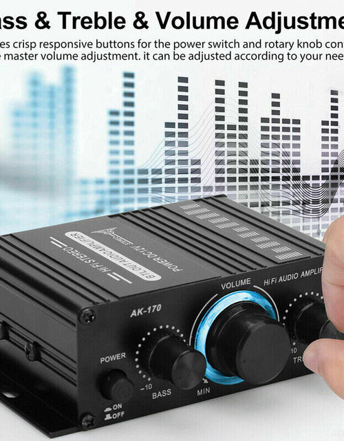 Load image into Gallery viewer, 12V 40W HiFi Power Amplifier Mini Audio Digital Stereo FM AMP Remote
