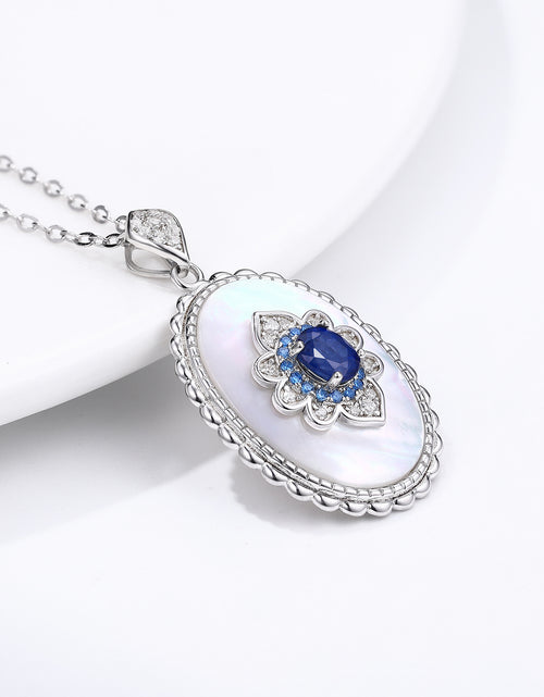 Load image into Gallery viewer, Sapphire Diamond Pendant 925 Sterling Silver Party Wedding Pendants Chain Necklace For Women Charm Jewellery
