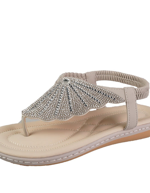 Load image into Gallery viewer, New Rhinestone Shell Flip-Flops Sandals Summer Beach Slippers
