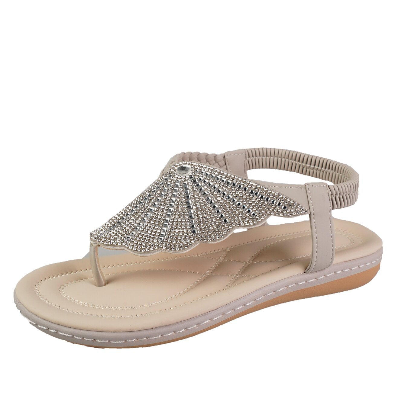 New Rhinestone Shell Flip-Flops Sandals Summer Beach Slippers