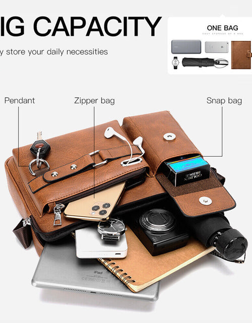 Load image into Gallery viewer, Mens Leather Bags Messenger Bag Briefcase Satchel Shoulder Handbag Cross Body
