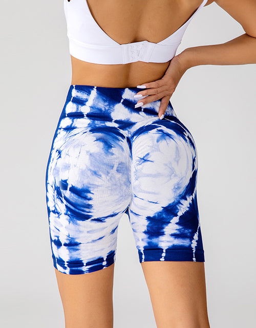 Load image into Gallery viewer, Tie-dye Printed Yoga Shorts Fashion Seamless High-waisted Hip-lifting Pant Sports Running Fitness Pants For Women Clothing
