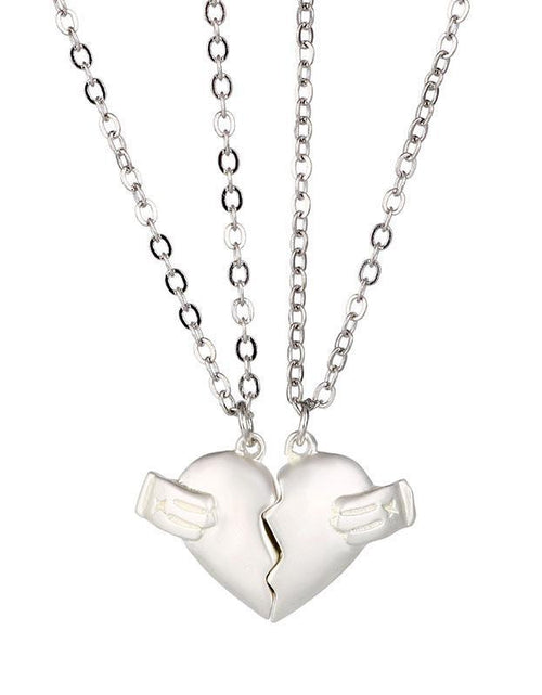 Load image into Gallery viewer, Creative Magnet Love Necklace 2pcs Heart-broken Shape Necklace Men And Women Jewellery
