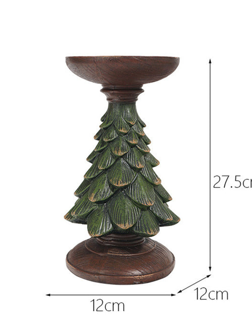 Load image into Gallery viewer, Resin Wooden Christmas Tree Candle Holder Base Figurine Christmas Decorations Candlestick Craft Home Living Room Decor
